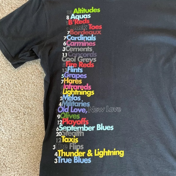 Nike Air Jordan Kick Names Retro Sneaker List Shirt, Large - Picture 2 of 4